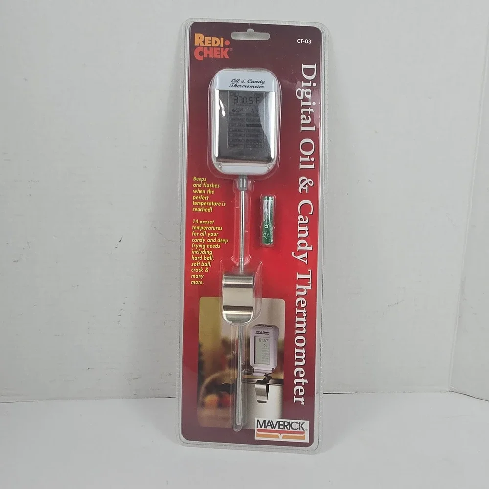 Maverick Redi Chek Digital Oil Candy Thermometer CT-03 White 8 in Probe NEW
